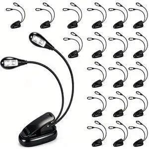 Music Stand Lights Clip On 20Pack,Dual Arm USB and AAA Battery Black | 2 brightness levels reading book lights, perfect for musicians, piano players, bed reading and portable travel use Music Stand Lights Clip On 20Pack,Dual Arm USB and AAA Battery Black | 2 brightness levels reading book lights, perfect for musicians, piano players, bed reading and portable travel use