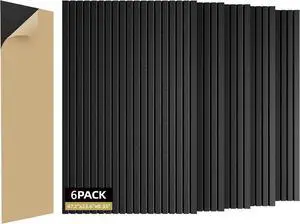 6 Pack Sound Proof Foam Panels for Walls 47.2"x23.6" Large Acoustic Panels Sound Absorbing, Self-Adhesive Soundproof Wall Panels for Home Studio, Office, Recording, Black (6 Pack Black) 6 Pack Sound Proof Foam Panels for Walls 47.2"x23.6" Large Acoustic Panels Sound Absorbing, Self-Adhesive Soundproof Wall Panels for Home Studio, Office, Recording, Black (6 Pack Black)