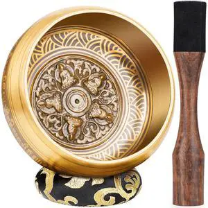 Tibetan Singing Bowls, Authentic Meditation Sound Bowls Handcrafted in Nepal for Yoga, Chakra Healing, Mindfulness, Self Care Spiritual Gifts for Women Tibetan Singing Bowls, Authentic Meditation Sound Bowls Handcrafted in Nepal for Yoga, Chakra Healing, Mindfulness, Self Care Spiritual Gifts for Women