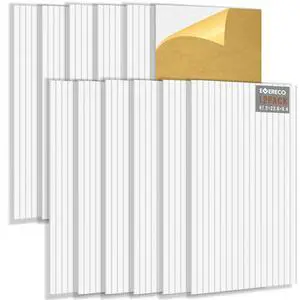 12 Pack Large Acoustic Wall Panels, 47.2 x 23.6 x 0.4 Inch (92.8 sq ft), Self-Adhesive Sound Absorbing Panels,Sound Proof Panels for Walls, Echo Reduction for Studio, Office, White 12 Pack Large Acoustic Wall Panels, 47.2 x 23.6 x 0.4 Inch (92.8 sq ft), Self-Adhesive Sound Absorbing Panels,Sound Proof Panels for Walls, Echo Reduction for Studio, Office, White