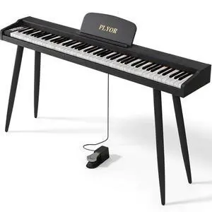 88 Key Digital Piano Keyboard with Stand & Sustain Pedal, Full-Size Semi Weighted Electric Piano for Beginners/Adults, Home Keyboard Piano with Headphone Jack, MIDI-USB Connectivity, Black 88 Key Digital Piano Keyboard with Stand & Sustain Pedal, Full-Size Semi Weighted Electric Piano for Beginners/Adults, Home Keyboard Piano with Headphone Jack, MIDI-USB Connectivity, Black