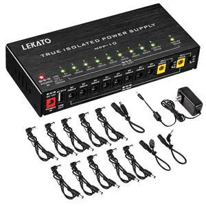 Guitar Pedal Power Supply, True Isolated Pedal Power Supply with 10 Ports, USB Port, Short Circuit Protection, Guitar Pedal Power DC Output 9V 12V 18V for Effect Pedal Guitar Pedal Power Supply, True Isolated Pedal Power Supply with 10 Ports, USB Port, Short Circuit Protection, Guitar Pedal Power DC Output 9V 12V 18V for Effect Pedal