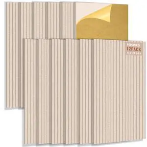 12 Pack Large Acoustic Wall Panels, 47.2 x 23.6 x 0.4 Inch (92.8 sq ft), Self-Adhesive Sound Absorbing Panels,Sound Proof Panels for Walls, Echo Reduction for Studio, Office, Camel 12 Pack Large Acoustic Wall Panels, 47.2 x 23.6 x 0.4 Inch (92.8 sq ft), Self-Adhesive Sound Absorbing Panels,Sound Proof Panels for Walls, Echo Reduction for Studio, Office, Camel
