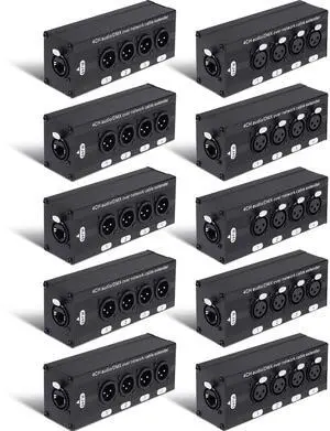 10 Pack 4 Channel 3 Pin Multi Network XLR Cable 3 Pin XLR Male and Female Over RJ45 Ethercon Cable Multi Extender for Stage Lighting and Home Recording Studio Compatible 10 Pack 4 Channel 3 Pin Multi Network XLR Cable 3 Pin XLR Male and Female Over RJ45 Ethercon Cable Multi Extender for Stage Lighting and Home Recording Studio Compatible