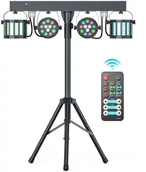 5 in 1 DJ Lights with Stand Combination Party Light Dj Disco Lights Stage Lighting for Parties 3/6/15CH with Sound Activated,DMX,Remote Control Strobe LED Par Light for Weddings Birthday KTV-1PC 5 in 1 DJ Lights with Stand Combination Party Light Dj Disco Lights Stage Lighting for Parties 3/6/15CH with Sound Activated,DMX,Remote Control Strobe LED Par Light for Weddings Birthday KTV-1PC