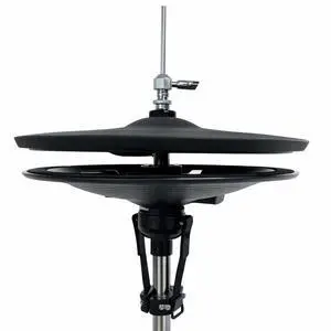 2-Piece Electronic Hi-Hat Cymbals 12 Dual-Zone Top Cymbal Pad & Bottom Plate Controller, Acoustic-Style Hi-Hat System for Electronic Drum Modules 2-Piece Electronic Hi-Hat Cymbals 12 Dual-Zone Top Cymbal Pad & Bottom Plate Controller, Acoustic-Style Hi-Hat System for Electronic Drum Modules