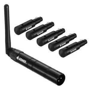 Wireless DMX512 Transmitter Receiver DJ 2.4G DMX Wireless Controller 5 Receivers with Built-in Battery & Light Dome & 1 Transmitter for LED Stage Disco Party Bar, Stage Lighting Control 6PCS Wireless DMX512 Transmitter Receiver DJ 2.4G DMX Wireless Controller 5 Receivers with Built-in Battery & Light Dome & 1 Transmitter for LED Stage Disco Party Bar, Stage Lighting Control 6PCS