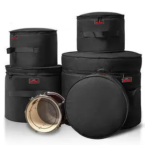 5-Piece Drum Case Set - Padded Drum Bags for 22" Kick, 12"/13"/16" Toms & 14" Snare | Lightweight Protective Covers for Drummers, Gig Transport, and Long-Term Storage 5-Piece Drum Case Set - Padded Drum Bags for 22" Kick, 12"/13"/16" Toms & 14" Snare | Lightweight Protective Covers for Drummers, Gig Transport, and Long-Term Storage