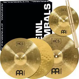 Meinl Cymbals HCS Box Set Cymbals for Drums MADE IN GERMANY | 13" Hihats, 14" Crash, 10" Splash, Sticks, and Lessons Durable Brass Alloy, Bright & Musical Sound, Beginner Friendly Meinl Cymbals HCS Box Set Cymbals for Drums MADE IN GERMANY | 13" Hihats, 14" Crash, 10" Splash, Sticks, and Lessons Durable Brass Alloy, Bright & Musical Sound, Beginner Friendly