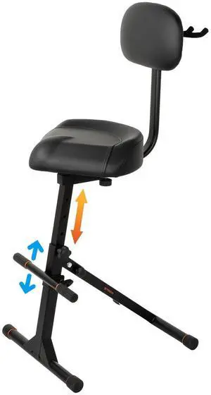 Guitar Stool with Backrest, Adjustable Stool | Height Adjustable Seat with Hanger for Acoustic Electric Bass Guitars, Drum Throne for Adults, Drummer and Guitarist SGT-40 Guitar Stool with Backrest, Adjustable Stool | Height Adjustable Seat with Hanger for Acoustic Electric Bass Guitars, Drum Throne for Adults, Drummer and Guitarist SGT-40