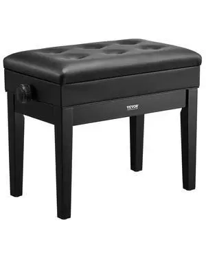 Piano Bench 22" x 13" x 19.3" Keyboard Chair 19.3"-22.8" Adjustable | for Vanity Living Room, Padded Cushion, 300 lbs Capacity, Wooden Piano Stool Seat, with Storage Compartment for Music Books Piano Bench 22" x 13" x 19.3" Keyboard Chair 19.3"-22.8" Adjustable | for Vanity Living Room, Padded Cushion, 300 lbs Capacity, Wooden Piano Stool Seat, with Storage Compartment for Music Books