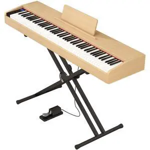 Digital Piano 88 key Semi Weighted Keyboard With X Stand & Sustain Pedal, Full-Size Beginner Electric Piano For Bluetooth, Headphone Mode, USB-MIDI Digital Piano 88 key Semi Weighted Keyboard With X Stand & Sustain Pedal, Full-Size Beginner Electric Piano For Bluetooth, Headphone Mode, USB-MIDI