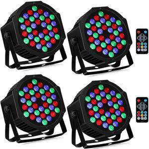 36LEDs RGB Stage Lights 4Pack: 36W Par Light- Remote & DMX Control - Sound Activated Corded Electric Uplights for Events Wedding Party Club Band Music Dance DJ Live Show Church Lighting 36LEDs RGB Stage Lights 4Pack: 36W Par Light- Remote & DMX Control - Sound Activated Corded Electric Uplights for Events Wedding Party Club Band Music Dance DJ Live Show Church Lighting