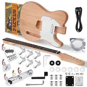 DIY Electric Guitar Kit, TL Style Mahogany Body & Maple Neck Guitar with SS Pickups, Easy to Assemble Kit with All Parts Included Build Your Own Electric Guitar STL-D10 DIY Electric Guitar Kit, TL Style Mahogany Body & Maple Neck Guitar with SS Pickups, Easy to Assemble Kit with All Parts Included Build Your Own Electric Guitar STL-D10