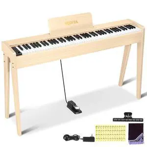 Digital Piano 88 Keys Semi-Weighted Full Size Keyboard for Beginners, Electric Piano with MIDI, Pedal, Keyboard Piano 800 Tones, 600 Rhythms, 80 Demo Songs, Dual Speakers, Recording Function (Apricot) Digital Piano 88 Keys Semi-Weighted Full Size Keyboard for Beginners, Electric Piano with MIDI, Pedal, Keyboard Piano 800 Tones, 600 Rhythms, 80 Demo Songs, Dual Speakers, Recording Function (Apricot)