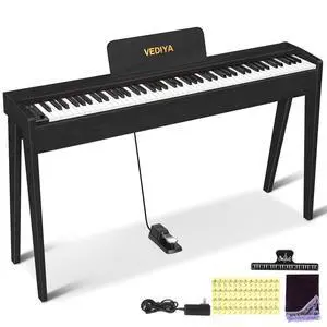 Digital Piano 88 Keys Semi-Weighted Full Size Keyboard for Beginners, Electric Piano with MIDI, Pedal, Keyboard Piano 800 Tones, 600 Rhythms, Dual Speakers, Recording Function (Black) Digital Piano 88 Keys Semi-Weighted Full Size Keyboard for Beginners, Electric Piano with MIDI, Pedal, Keyboard Piano 800 Tones, 600 Rhythms, Dual Speakers, Recording Function (Black)