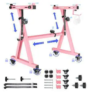 Universal Keyboard Stand, Z-style Heavy-Duty Piano Stand, Adjustable and Portable Piano Keyboard Stand for 61 and 88 Keys, Pink Universal Keyboard Stand, Z-style Heavy-Duty Piano Stand, Adjustable and Portable Piano Keyboard Stand for 61 and 88 Keys, Pink