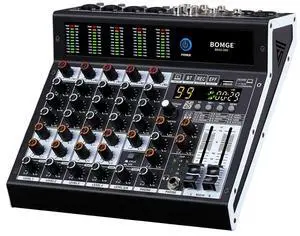 Professional audio mixer 6 Channel Mixing Console with 99 DSP Effect,+48V Phantom, Bluetooth,USB Interface.2 AUX.FX Processor for studio recording & Live Performances Professional audio mixer 6 Channel Mixing Console with 99 DSP Effect,+48V Phantom, Bluetooth,USB Interface.2 AUX.FX Processor for studio recording & Live Performances