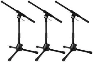 JS-MCFB50 Low-Profile Mic Stand with Fixed-Length Boom W/Adjustable Height of 16" to 23" - 3 Pack JS-MCFB50 Low-Profile Mic Stand with Fixed-Length Boom W/Adjustable Height of 16" to 23" - 3 Pack