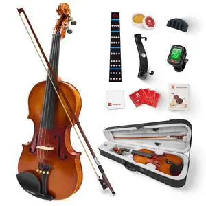 Violin 4/4 Full Size Set, Handcrafted Entry Level Acoustic Violin Set with Lightweight Hard Case, Suitable for Beginners, Teens, 12+, Adults, Right Handed Players Violin 4/4 Full Size Set, Handcrafted Entry Level Acoustic Violin Set with Lightweight Hard Case, Suitable for Beginners, Teens, 12+, Adults, Right Handed Players