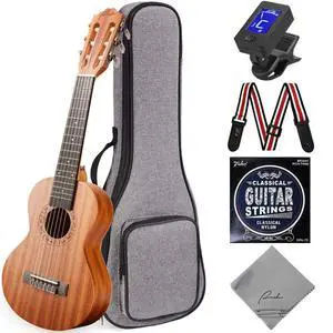 28 Inch Guitalele, 6-String Acoustic Guitar Ukulele Starter Kit | Small Travel Classical Guitarlele Kit for Beginners Pack Bundle Gig bag, Tuner, Strap, Strings Set 28 Inch Guitalele, 6-String Acoustic Guitar Ukulele Starter Kit | Small Travel Classical Guitarlele Kit for Beginners Pack Bundle Gig bag, Tuner, Strap, Strings Set
