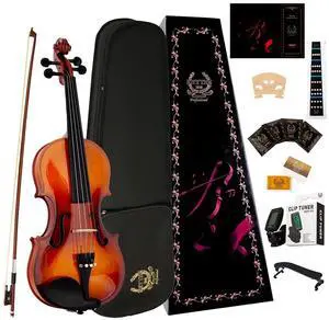 Violin Set for Beginners,Acoustic Violins Starter Kit Package for Student,Beginners Fiddle with Hard Case, Rosin, Shoulder Rest, Bow, and Extra Strings (NATURAL, 1/4) Violin Set for Beginners,Acoustic Violins Starter Kit Package for Student,Beginners Fiddle with Hard Case, Rosin, Shoulder Rest, Bow, and Extra Strings (NATURAL, 1/4)