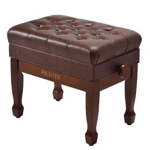 Adjustable Height Piano Bench with Storage, Heavy Duty Solid Wood Piano Stool Keyboard Bench with PU Leather Padded Cushion(Wood) Adjustable Height Piano Bench with Storage, Heavy Duty Solid Wood Piano Stool Keyboard Bench with PU Leather Padded Cushion(Wood)
