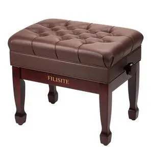 Adjustable Height Piano Bench with Storage, Heavy Duty Solid Wood Piano Stool Keyboard Bench with PU Leather Padded Cushion(Brown) Adjustable Height Piano Bench with Storage, Heavy Duty Solid Wood Piano Stool Keyboard Bench with PU Leather Padded Cushion(Brown)