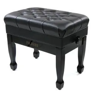 Adjustable Height Piano Bench with Storage, Heavy Duty Solid Wood Piano Stool Keyboard Bench with PU Leather Padded Cushion(Black) Adjustable Height Piano Bench with Storage, Heavy Duty Solid Wood Piano Stool Keyboard Bench with PU Leather Padded Cushion(Black)