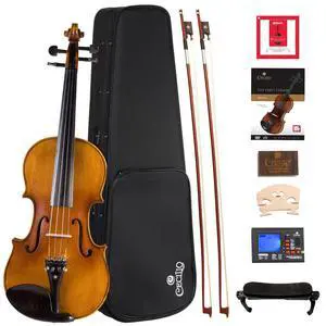 1/2 Size Acoustic Violin, Solid Spruce Top Maple Body Beginner Set 1/2 Size Acoustic Violin, Solid Spruce Top Maple Body Beginner Set