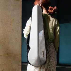 4/4 Full Size Violin case High-Strength Carbon Fiber Triangle Violin Music Bag With Combination Lock and Extra Bag Gray Violin Hard Case (VB-Trianglee-SilveryGray spot) 4/4 Full Size Violin case High-Strength Carbon Fiber Triangle Violin Music Bag With Combination Lock and Extra Bag Gray Violin Hard Case (VB-Trianglee-SilveryGray spot)