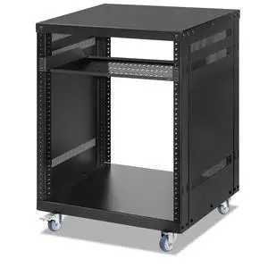 12U Rack with Caster Wheels, Heavy-Duty AV Rack with Adjustable Steel Shelf, Open Frame Server Rack for IT, AV, Data & Computer Equipment, 500lb Capacity, 19.7" W x 17.7" D x 26.8" H 12U Rack with Caster Wheels, Heavy-Duty AV Rack with Adjustable Steel Shelf, Open Frame Server Rack for IT, AV, Data & Computer Equipment, 500lb Capacity, 19.7" W x 17.7" D x 26.8" H