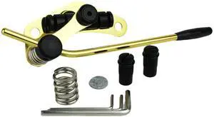 Tune-O-Matic Style Electric Guitar Bridge Stop Bar Tailpiece Tremolo Compatible with LP SG Guitars TM85, Gold+Black Tune-O-Matic Style Electric Guitar Bridge Stop Bar Tailpiece Tremolo Compatible with LP SG Guitars TM85, Gold+Black