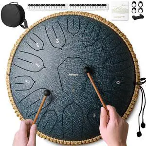 Rain Drum for Outside Garden, Large Steel Tongue Drum - 12 Inch 15 Notes Metal HandPan Drums,Waterproof Rain Chime,Musical Gifts Rain Drum for Outside Garden, Large Steel Tongue Drum - 12 Inch 15 Notes Metal HandPan Drums,Waterproof Rain Chime,Musical Gifts