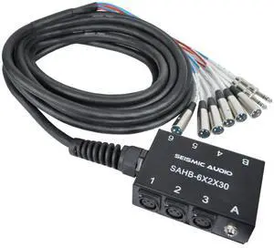 SAHB-6x2x30 6 Channel 30-Feet Compact XLR Sub Snake with 2 Stereo Feeds SAHB-6x2x30 6 Channel 30-Feet Compact XLR Sub Snake with 2 Stereo Feeds