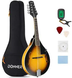 A Style Mandolin Instrument Sunburst Beginner Adult Acoustic Mandolin Musical Instrument Mahogany 8 String, Bundle With Tuner String Bag Guitar Picks,DML-1 A Style Mandolin Instrument Sunburst Beginner Adult Acoustic Mandolin Musical Instrument Mahogany 8 String, Bundle With Tuner String Bag Guitar Picks,DML-1