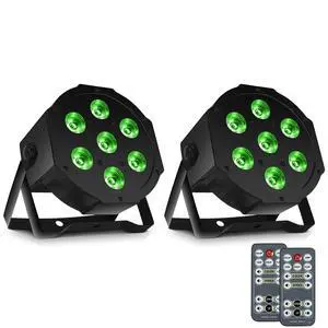 Par Can Lights LED 7x18W RGBWAP 6in1 Wash Stage Lights 2 Pack | Remote and DMX512 Control Uplights, Sound Activated, Auto Run Flat, for Christmas Wedding Party Disco Par Can Lights LED 7x18W RGBWAP 6in1 Wash Stage Lights 2 Pack | Remote and DMX512 Control Uplights, Sound Activated, Auto Run Flat, for Christmas Wedding Party Disco