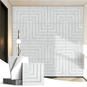 Acoustic Panels Right Angled Line Pattern Sound Absorbing Wall | 6 Pack 23.6x23.6 Inch Self-Adhesive High-Density, Decorative, Soundproofing Noise Cancelling for Home Office Recording Studio Acoustic Panels Right Angled Line Pattern Sound Absorbing Wall | 6 Pack 23.6x23.6 Inch Self-Adhesive High-Density, Decorative, Soundproofing Noise Cancelling for Home Office Recording Studio