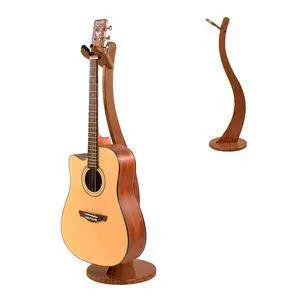 Wooden Guitar Stand Floor - Handmade Bamboo Guitar Music Stands for Acoustic Guitar Players, Wood Guitars Holder with Hanger for Electric Guitar, Banjo (Brown) Wooden Guitar Stand Floor - Handmade Bamboo Guitar Music Stands for Acoustic Guitar Players, Wood Guitars Holder with Hanger for Electric Guitar, Banjo (Brown)