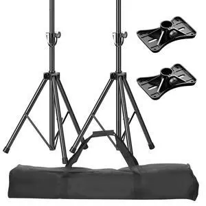 PA Speaker Stands Pair with Carrying Bag, Adjustable Height 39-77in | Professional Heavy Duty Dj Tripod with Mounting Bracket for Concerts, Music & Party- Supports 140 lbs PA Speaker Stands Pair with Carrying Bag, Adjustable Height 39-77in | Professional Heavy Duty Dj Tripod with Mounting Bracket for Concerts, Music & Party- Supports 140 lbs