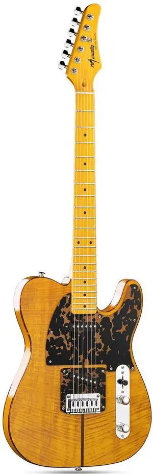 MBT Solid Body Electric Guitar with Mahogany Body, Maple Fingerboard and Bone Nut, for Beginner to Professional Players, Right Handed, Natural Gloss Surface MBT Solid Body Electric Guitar with Mahogany Body, Maple Fingerboard and Bone Nut, for Beginner to Professional Players, Right Handed, Natural Gloss Surface