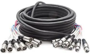 SARLX-8x50 - 8 Channel XLR Snake Cable - 50 Feet Long - Pro Audio Snake for Live Live, Recording, Studios, and Gigs - Patch, Amp, Mixer, Audio Interface 50' SARLX-8x50 - 8 Channel XLR Snake Cable - 50 Feet Long - Pro Audio Snake for Live Live, Recording, Studios, and Gigs - Patch, Amp, Mixer, Audio Interface 50'