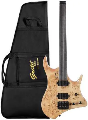 Headless Electric Guitar Mahogany Body Maple Neck Lightweight guitar with Gigbag GRHL-004 (Natural) Headless Electric Guitar Mahogany Body Maple Neck Lightweight guitar with Gigbag GRHL-004 (Natural)