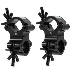 2 Inch Pro-Swivel Truss Clamp Black, 2 Packs 2 Inch Heavy Duty 1100lb Swivel Coupler Truss Clamps, Dual Head Turn As Needed Two 360 Degree Lighting Clamps, Fit Pipe/Truss OD 48-52mm 2 Inch Pro-Swivel Truss Clamp Black, 2 Packs 2 Inch Heavy Duty 1100lb Swivel Coupler Truss Clamps, Dual Head Turn As Needed Two 360 Degree Lighting Clamps, Fit Pipe/Truss OD 48-52mm