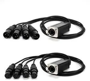 XLR Snake Cable to Ethercon Cable, 4 Channel 3-pin Multi Network Snake Receiverwith Cat5/cat6 Network Snake Receiver, for Stage and Recording Studio,3 Feet (1 Male+1 Female) XLR Snake Cable to Ethercon Cable, 4 Channel 3-pin Multi Network Snake Receiverwith Cat5/cat6 Network Snake Receiver, for Stage and Recording Studio,3 Feet (1 Male+1 Female)