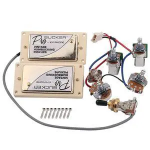 1 Set ProBucker Alnico Bridge&Neck Pickups with Pro Wiring Harness Pots&3 Way Switches for electric guitar (Gold Cream Ring) 1 Set ProBucker Alnico Bridge&Neck Pickups with Pro Wiring Harness Pots&3 Way Switches for electric guitar (Gold Cream Ring)