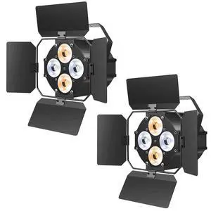 Stage Lights with Barn Doors, COB LED Par Lights Warm & Cool White Spotlights, Sound Activated DMX512 Par Can Light Uplights for Events Wedding Party Theater Church Studio Concert 2 Packs Stage Lights with Barn Doors, COB LED Par Lights Warm & Cool White Spotlights, Sound Activated DMX512 Par Can Light Uplights for Events Wedding Party Theater Church Studio Concert 2 Packs