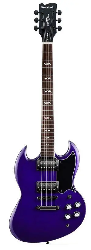 WestCreek RACER Solid Body Electric Guitar | Double Cut guitar, Rounded End Frets, Bone nut, Rosewood Fingerboard, Mahogany Body (Matte Purple) WestCreek RACER Solid Body Electric Guitar | Double Cut guitar, Rounded End Frets, Bone nut, Rosewood Fingerboard, Mahogany Body (Matte Purple)