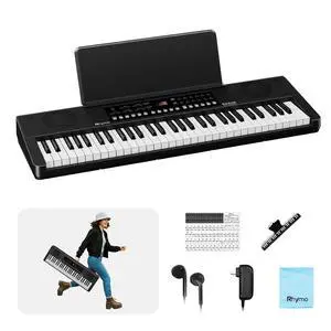 61 Key Keyboard Piano, Electric Piano Keyboard with Touch Response | 300 Tones, 300 Rhythms, LED Display, Music Stand, Learning Keyboard Piano for Beginners, Built-in Speakers 61 Key Keyboard Piano, Electric Piano Keyboard with Touch Response | 300 Tones, 300 Rhythms, LED Display, Music Stand, Learning Keyboard Piano for Beginners, Built-in Speakers