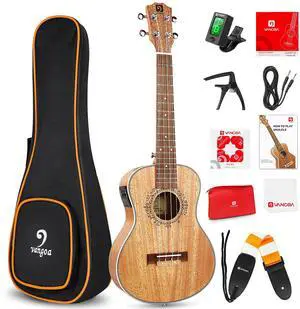 Tenor Ukulele, Acoustic Electric Ukelele 26 inch Uke Mahogany Ukulele Professional Set with Equalizer Starter Kit (Gig Bag, Picks, Straps, Strings, Cleaning Cloth, Getting Started Manual) by Tenor Ukulele, Acoustic Electric Ukelele 26 inch Uke Mahogany Ukulele Professional Set with Equalizer Starter Kit (Gig Bag, Picks, Straps, Strings, Cleaning Cloth, Getting Started Manual) by